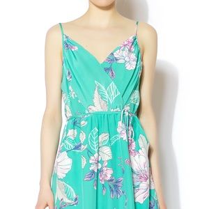 Yumi Kim Japanese Floral Silk Midi Dress